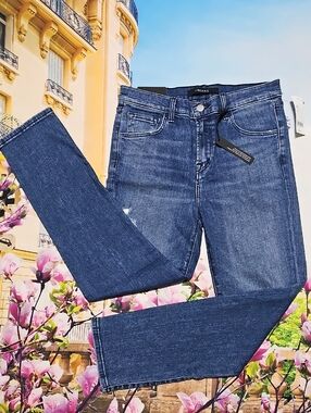 J Brand High Rise Crop Distressed High Waist Jeans Ruby Mystic Size 26 NWT